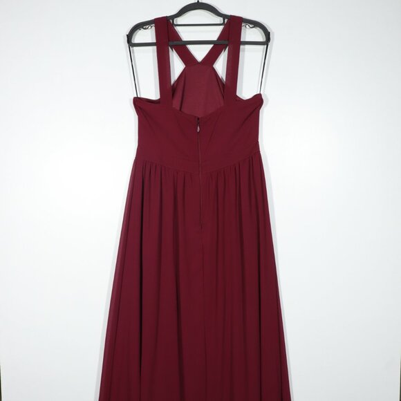 NWOT Lulus Air Of Romance Burgundy Maxi Dress Red Size X-Large - Picture 9 of 16